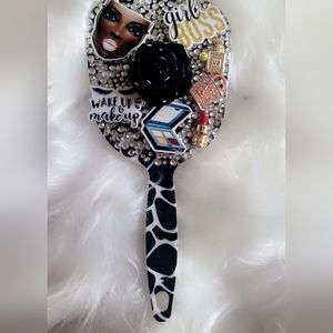 Hand-held 🪞 I made with rhinestones